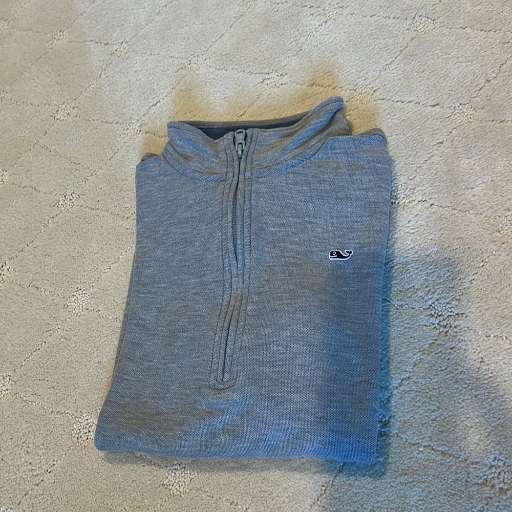 Vineyard vines gray half zip youth large MINT